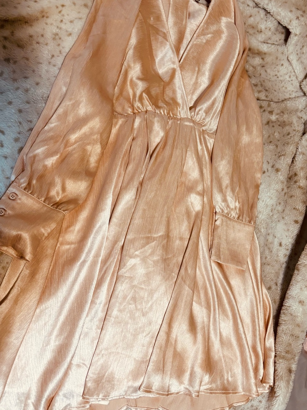 Sugarlips Satin Shimmer Dress Top in Champagne